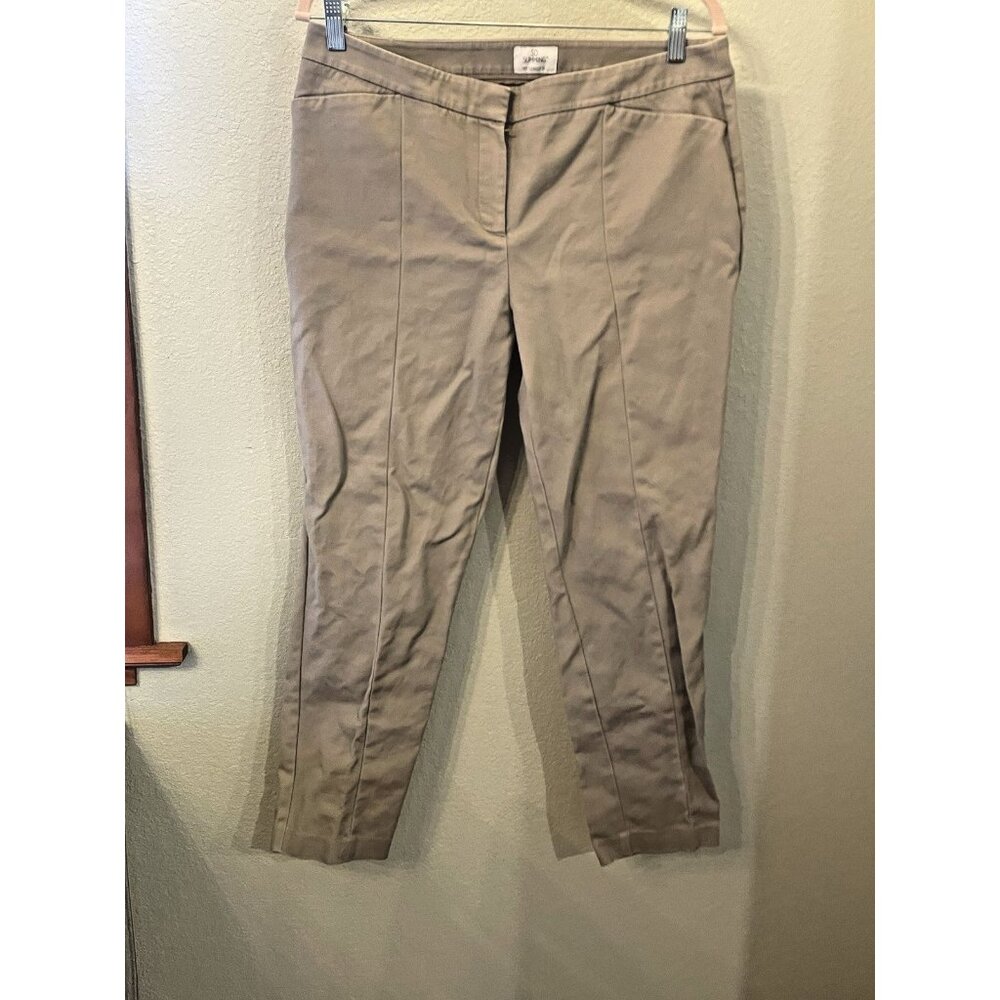 Chico's Pants 1.5 Medium So Slimming Brown Tan Khaki‎ US 10 Casual Neutral